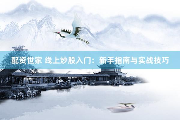 配資世家 線上炒股入門：新手指南與實戰技巧